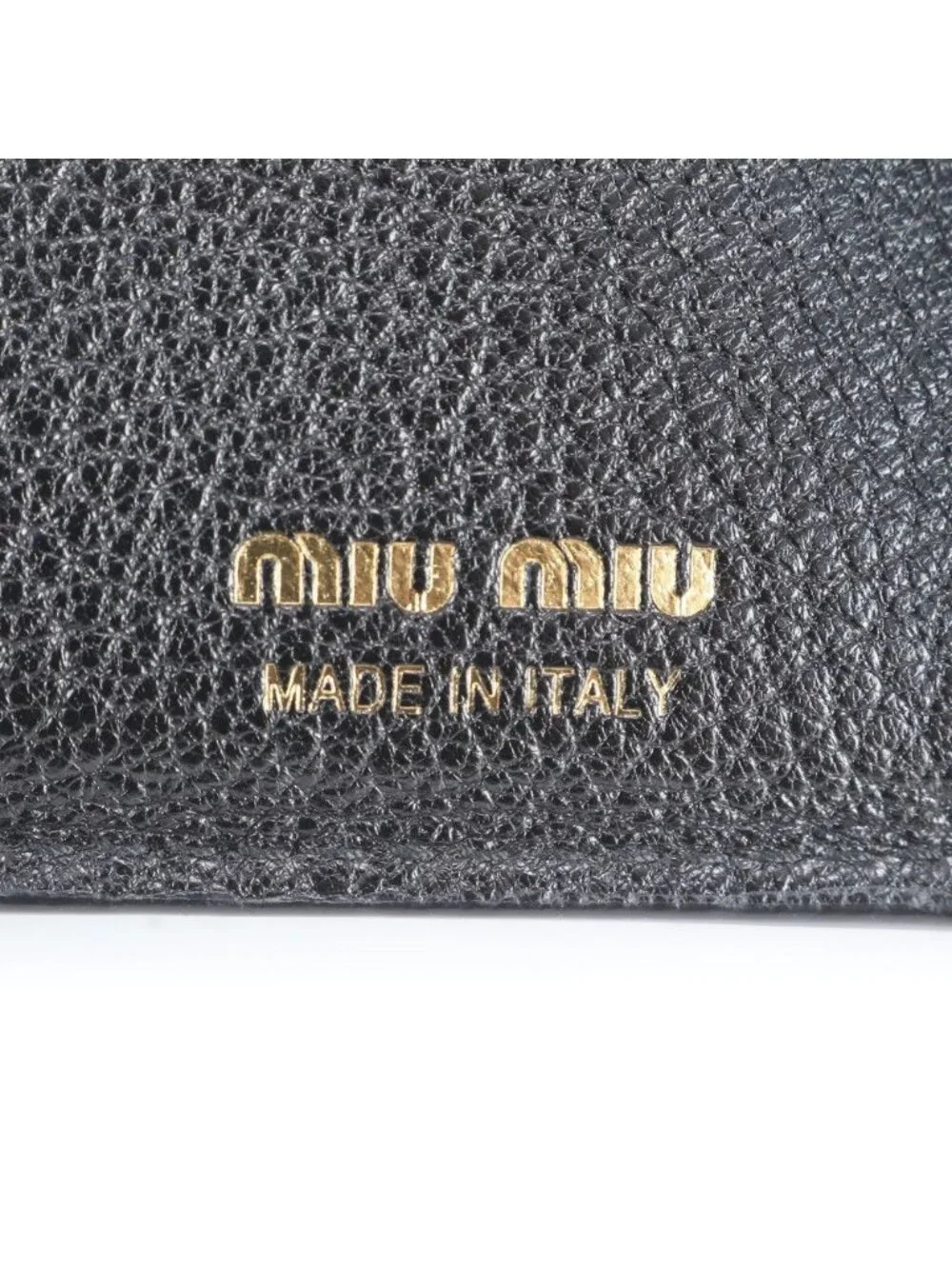 Miu Miu Included Leather Trifold Wallet Black